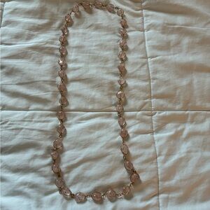 Light pink quartz stone necklace